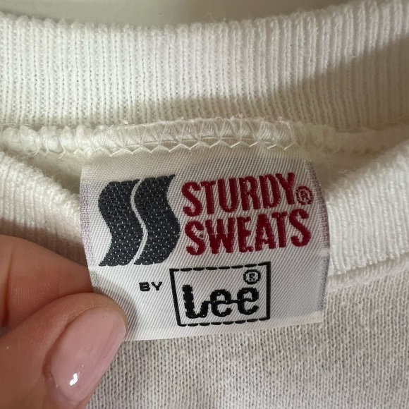 Lee Sturdy Sweats Vintage 90s white sweatshirt “shop til you drop” graphic sz XL - Picture 3 of 9